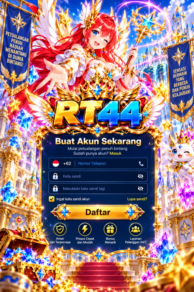 Pendaftaran RT44 bertema putri bintang dengan kristal dan kastel fantasi